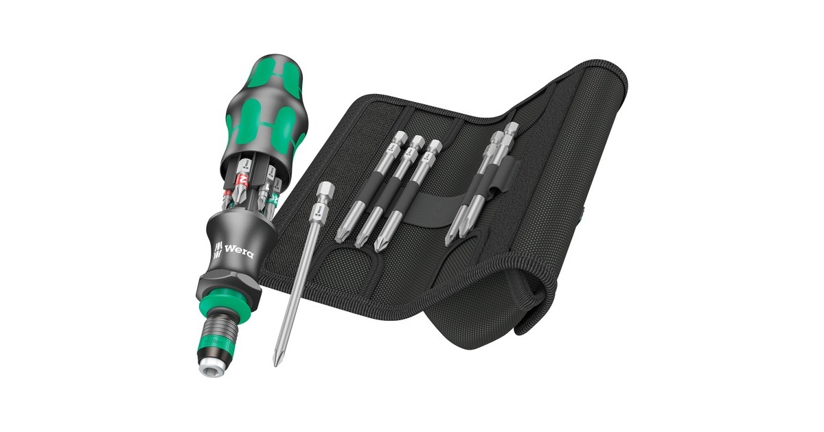 Wera Kraftform Kompakt 20 Tool Finder 2, 13-teilig, Bit-Satz(schwarz/grün, integriertes Magazin)