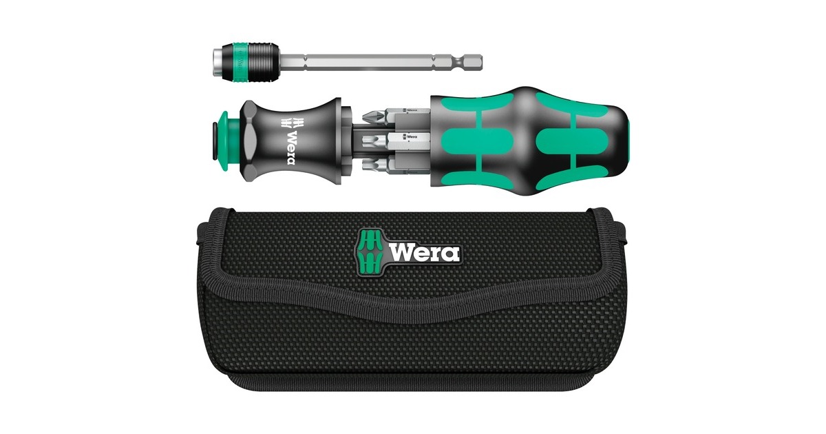 Wera Kraftform Kompakt 22, 7-teilig, Steckschlüssel(schwarz/grün, integriertes Magazin)