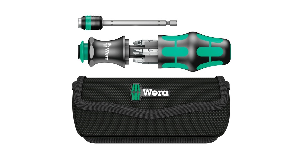 Wera Kraftform Kompakt 25, 7-teilig, Steckschlüssel(schwarz/grün, integriertes Magazin)