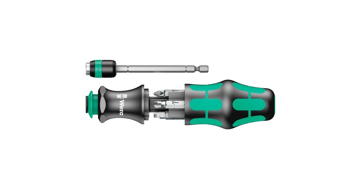 Wera Kraftform Kompakt 25, 7-teilig, Steckschlüssel(schwarz/grün, integriertes Magazin)