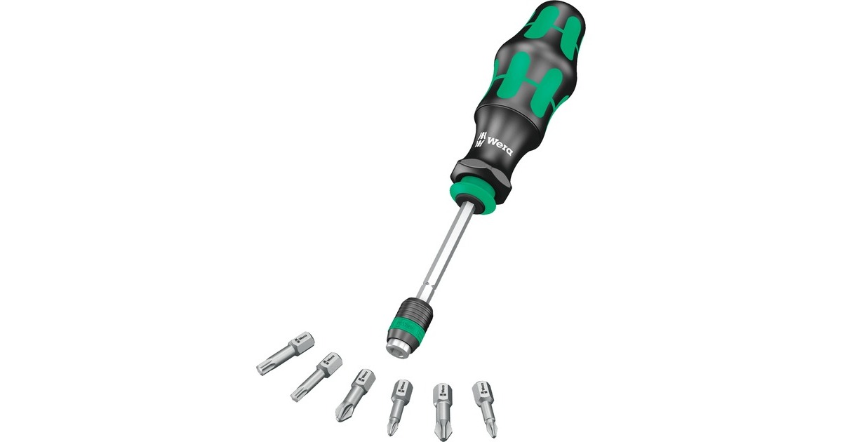 Wera Kraftform Kompakt 26, 7-teilig, Bit-Satz(schwarz/grün, integriertes Magazin)