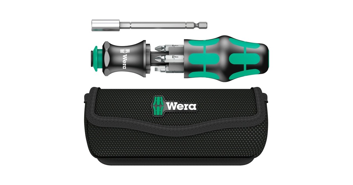 Wera Kraftform Kompakt 28, 7-teilig, Steckschlüssel(schwarz/grün, integriertes Magazin)