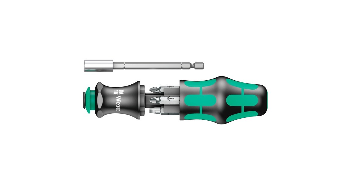 Wera Kraftform Kompakt 28, 7-teilig, Steckschlüssel(schwarz/grün, integriertes Magazin)