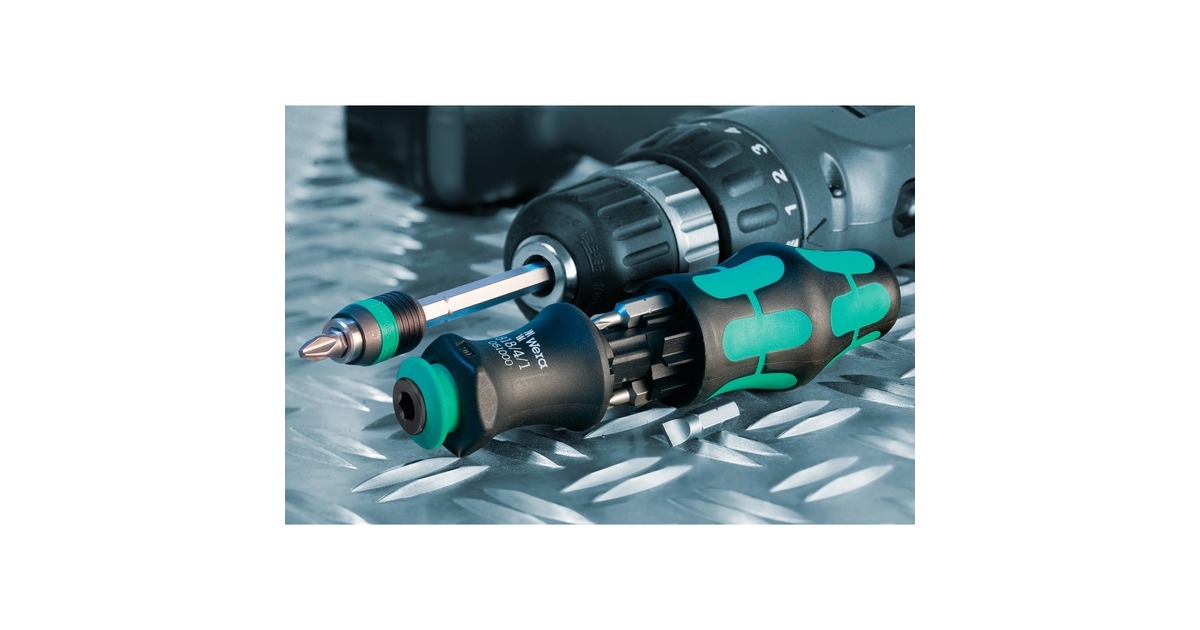 Wera Kraftform Kompakt 28, 7-teilig, Steckschlüssel(schwarz/grün, integriertes Magazin)