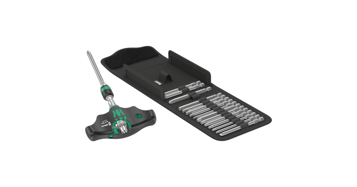 Wera Kraftform Kompakt 400 RA Imperial Set 1, mit Ratschenfunktion, Bit-Satz(schwarz/grün, 1/4", 17-teilig)