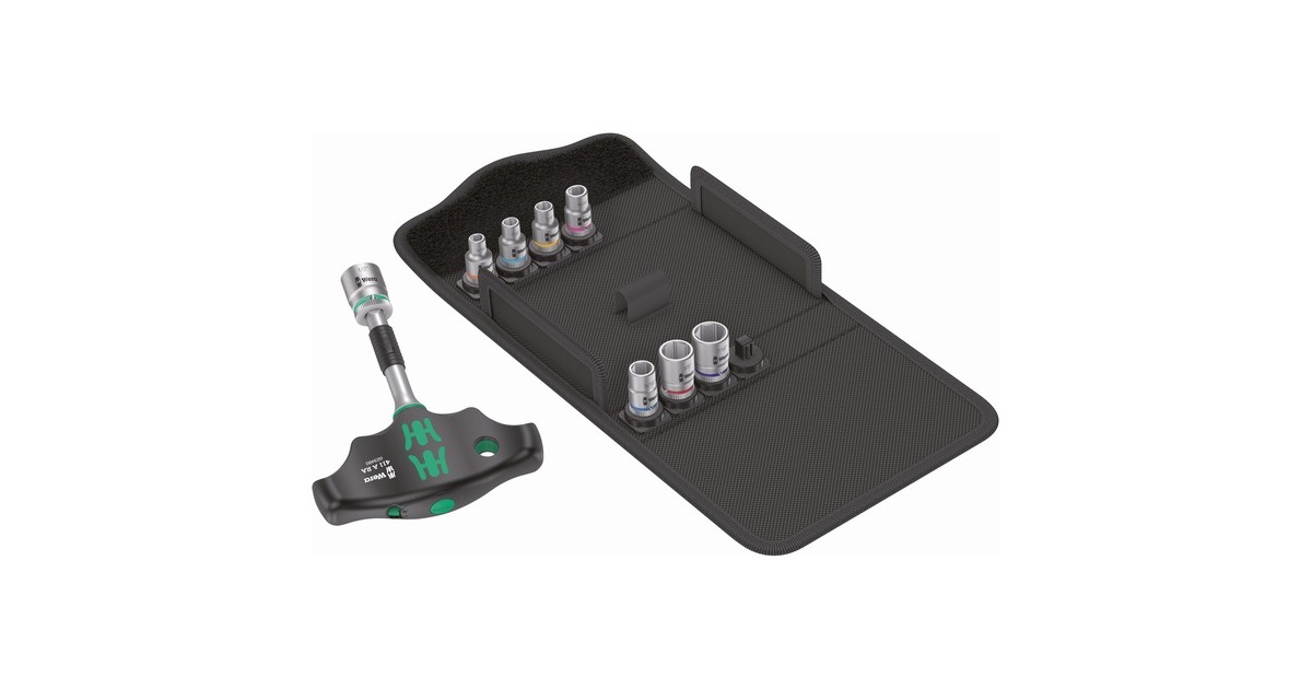 Wera Kraftform Kompakt 400 RA Imperial Set 2, mit Ratschenfunktion, Steckschlüssel(schwarz/grün, 1/4", 9-teilig, mit Kugelsicherung)