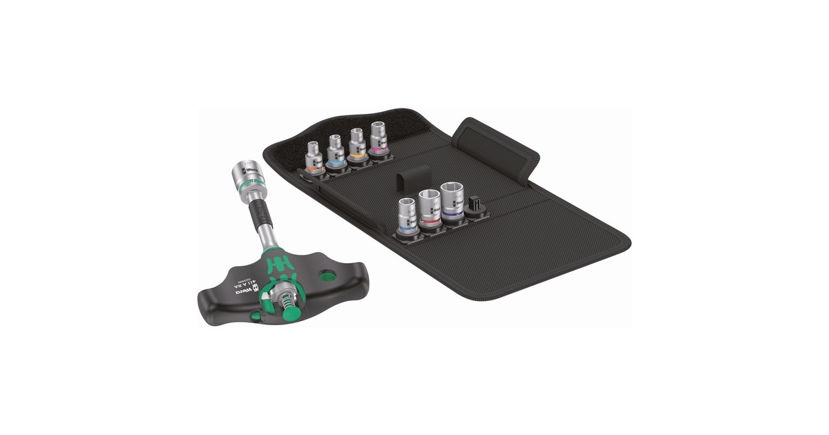 Wera Kraftform Kompakt 400 RA Imperial Set 2, mit Ratschenfunktion, Steckschlüssel(schwarz/grün, 1/4