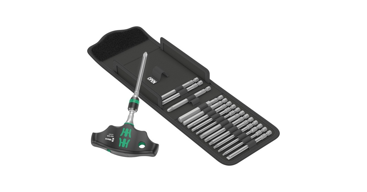 Wera Kraftform Kompakt 400 RA Set 1, mit Ratschenfunktion, Bit-Satz(schwarz/grün, 1/4