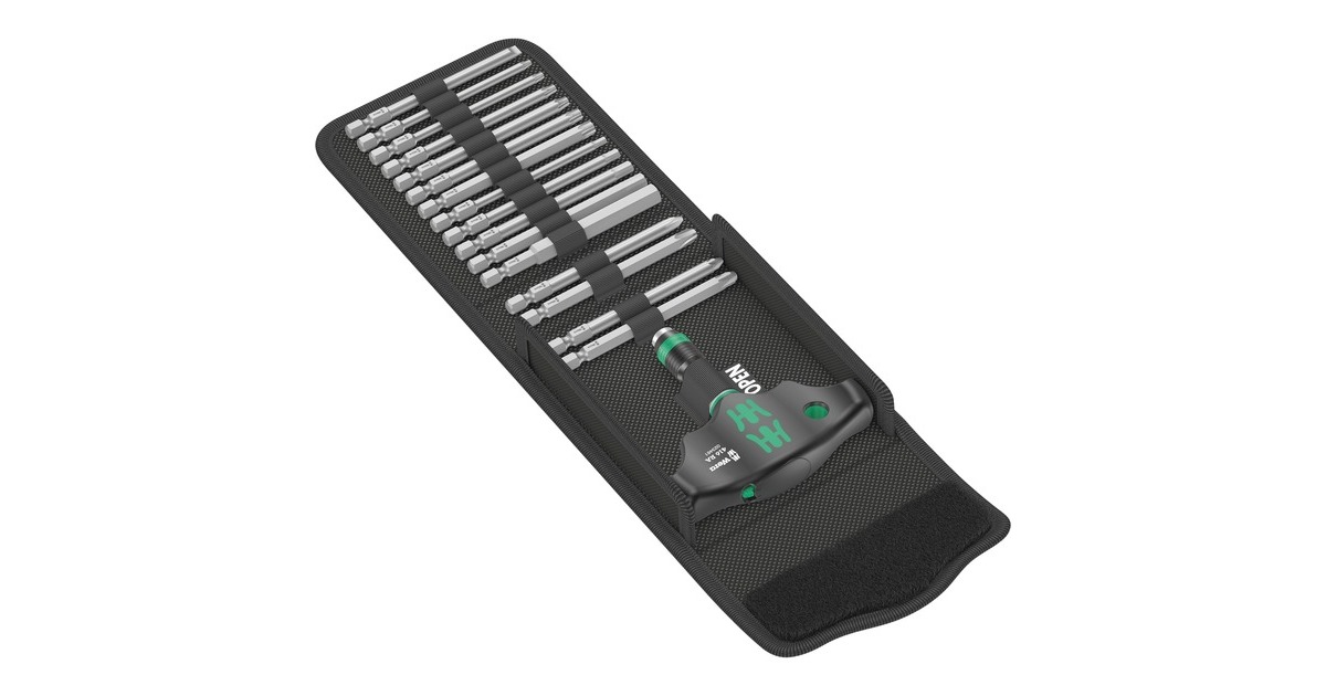 Wera Kraftform Kompakt 400 RA Set 1, mit Ratschenfunktion, Bit-Satz(schwarz/grün, 1/4