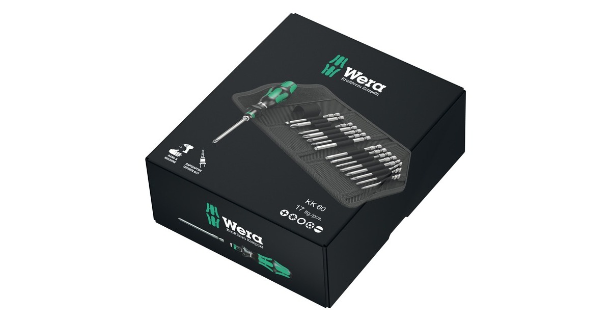 Wera Kraftform Kompakt 60 KK60, Bit-Satz(Bitsatz, 1/4