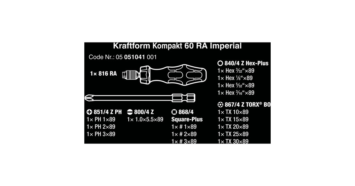Wera Kraftform Kompakt 60 RA Imperial, 17-teilig, Steckschlüssel(schwarz/grün, mit Ratschenfunktion)