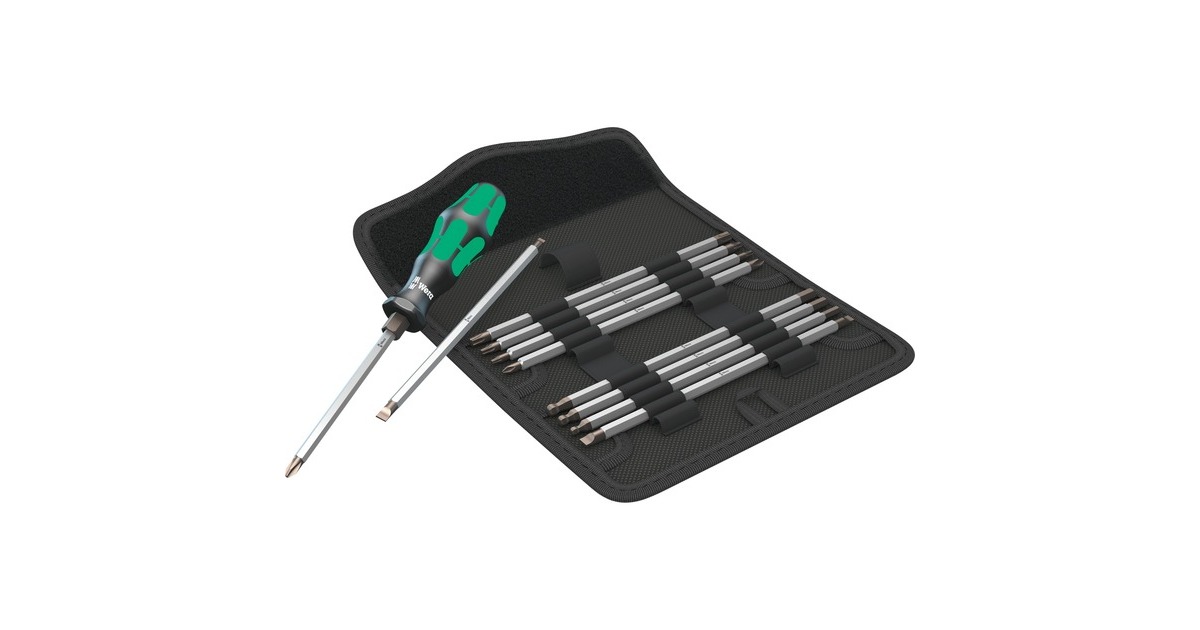 Wera Kraftform Kompakt 88/1 Vario, Bit-Satz, 11-teilig(schwarz/grün, inkl. Steckgriff mit Ratschenfunktion)