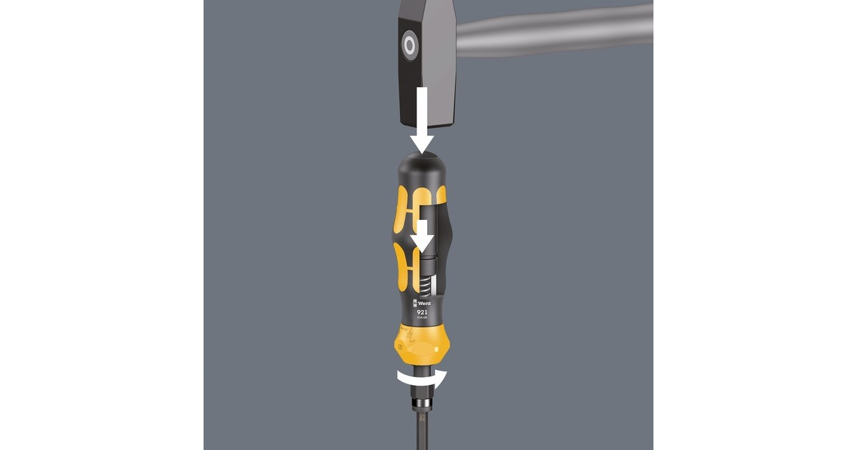 Wera Kraftform Kompakt 900 Imperial Set 1, mit Schlagschraubendreher, Bit-Satz(schwarz/gelb, 1/4