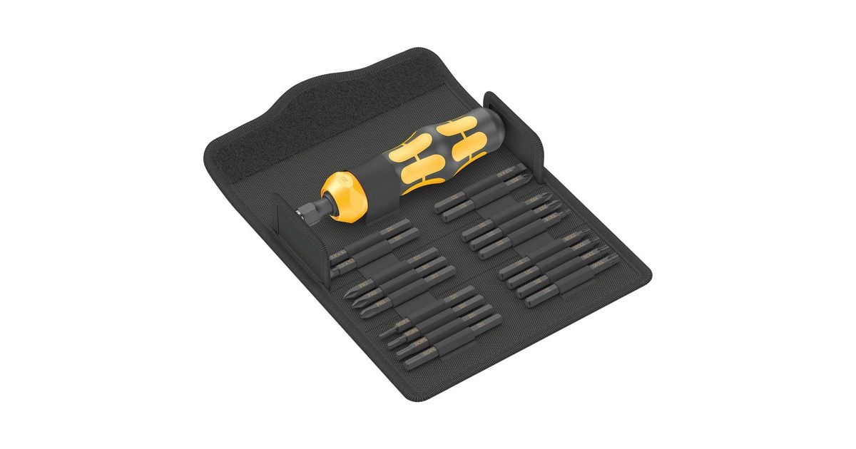 Wera Kraftform Kompakt 900 Set 1, mit Schlagschraubendreher, Bit-Satz(schwarz/gelb, 1/4