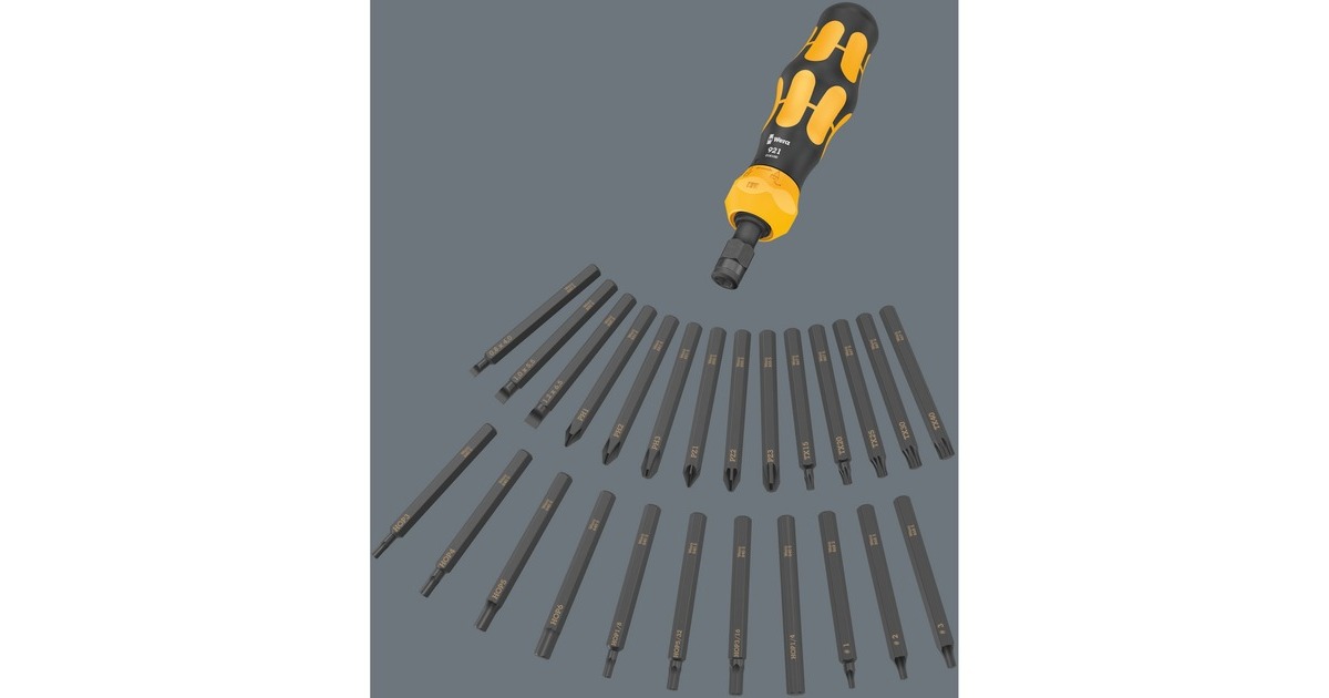 Wera Kraftform Kompakt 900 Set 1, mit Schlagschraubendreher, Bit-Satz(schwarz/gelb, 1/4