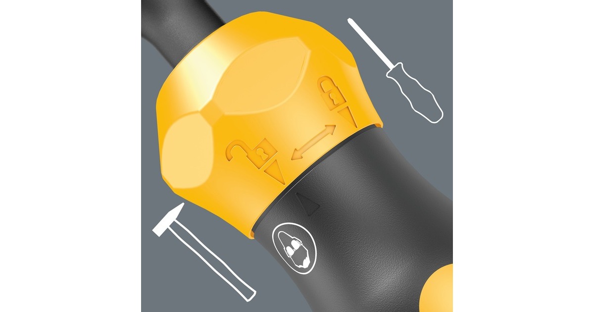 Wera Kraftform Kompakt 900 Set 1, mit Schlagschraubendreher, Bit-Satz(schwarz/gelb, 1/4