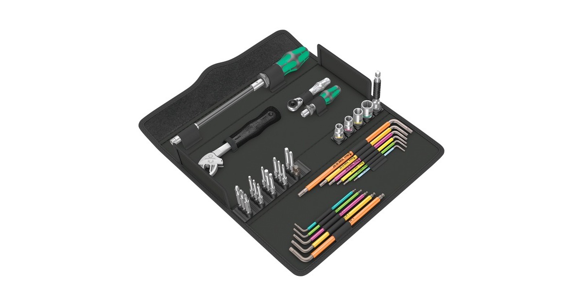 Wera Kraftform Kompakt F 1, für Fensterbauer, 35-teilig, Werkzeug-Set(schwarz/grün, inkl. Zyklop Mini 1 Bit-Ratsche, 1/4")