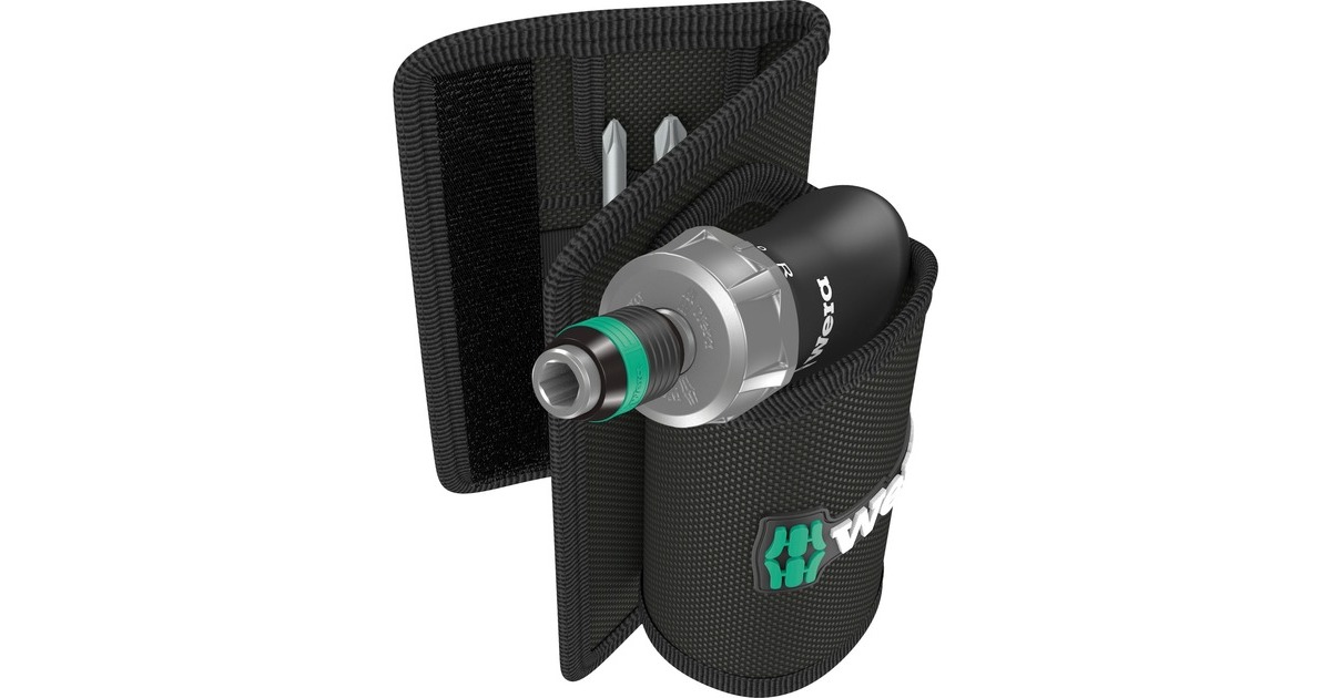 Wera Kraftform Kompakt Pistol RA 4, 13-teilig, Schraubendreher(schwarz/grün, mit Halfter zur Gürtelbefestigung)