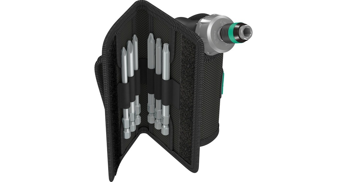 Wera Kraftform Kompakt Pistol RA 4, 13-teilig, Schraubendreher(schwarz/grün, mit Halfter zur Gürtelbefestigung)