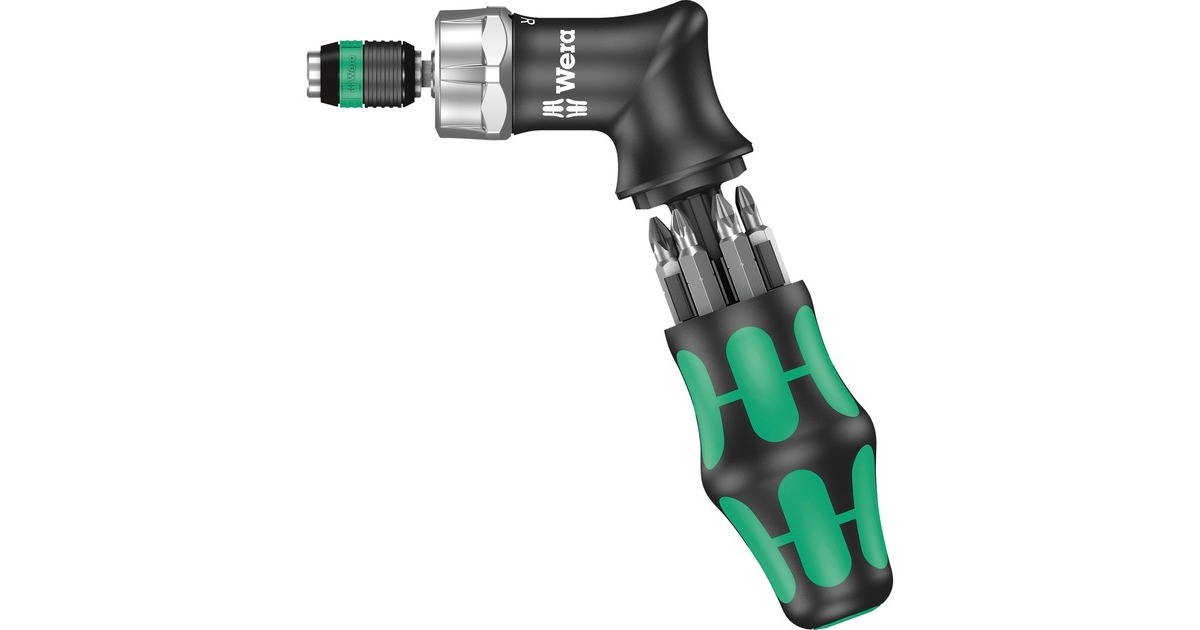 Wera Kraftform Kompakt Pistol RA, 1/4", Schraubendreher(schwarz/grün, inkl. Steckgriff mit Ratschenfunktion)