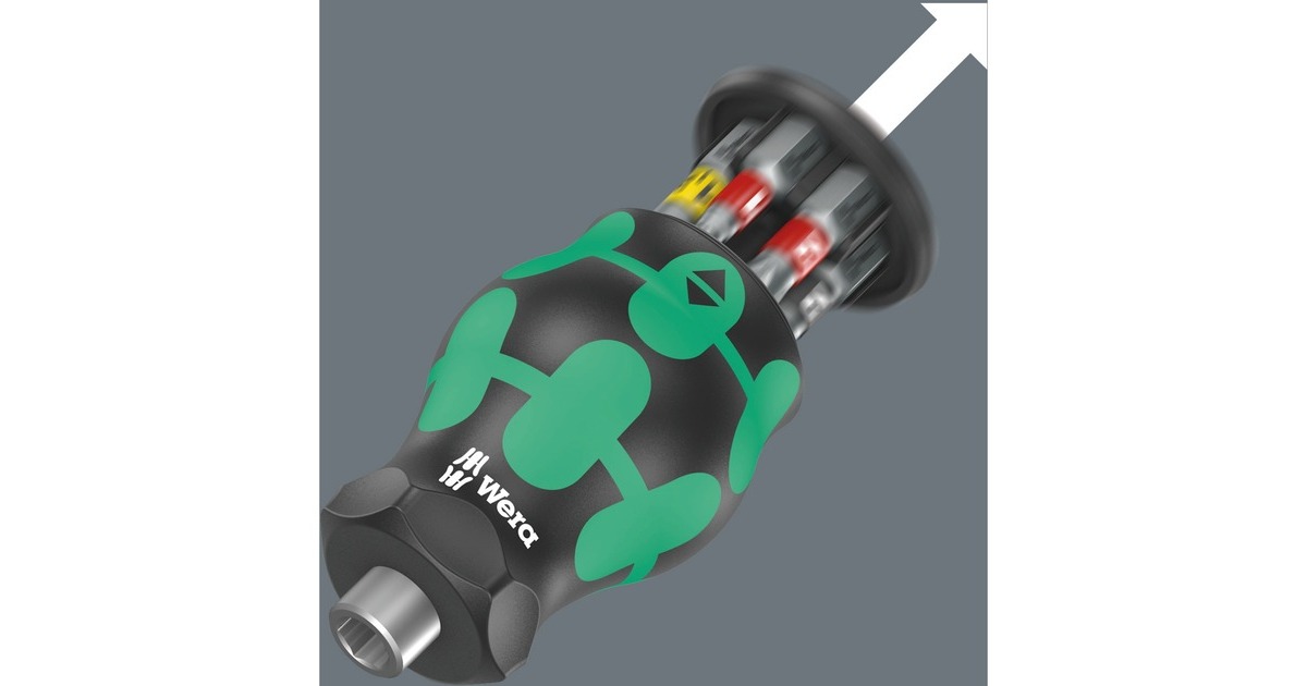 Wera Kraftform Kompakt Stubby Magazin 2 Bit-Satz(schwarz/grün, 7-teilig)