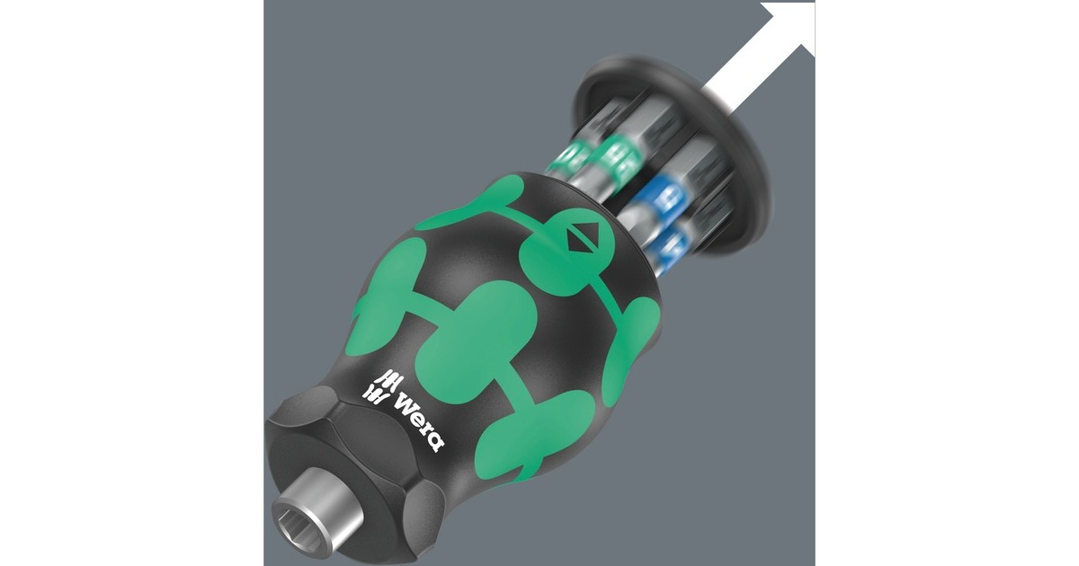 Wera Kraftform Kompakt Stubby Magazin 3 Bit-Satz(schwarz/grün, 7-teilig)