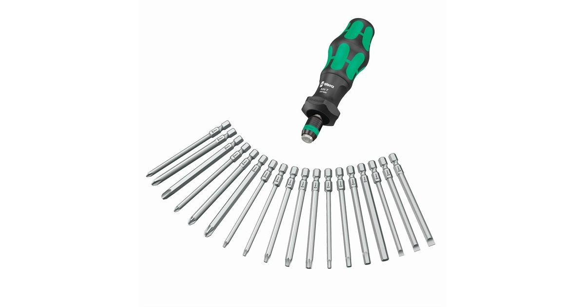 Wera Kraftform Kompakt Turbo 1, 19-teilig, Steckschlüssel(schwarz/grün)