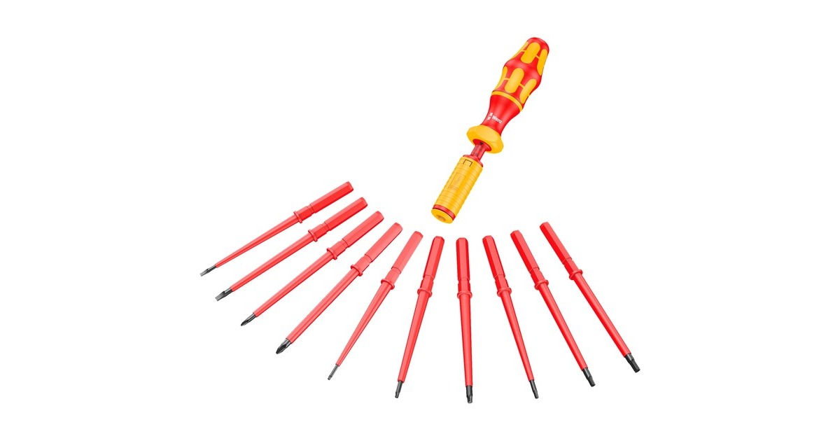 Wera Kraftform Kompakt VDE 15 Torque 1,2-3,0 Nm extra slim 1, Schraubendreher(rot/gelb, 15-teilig, Drehmoment-Schraubendreher-Satz)