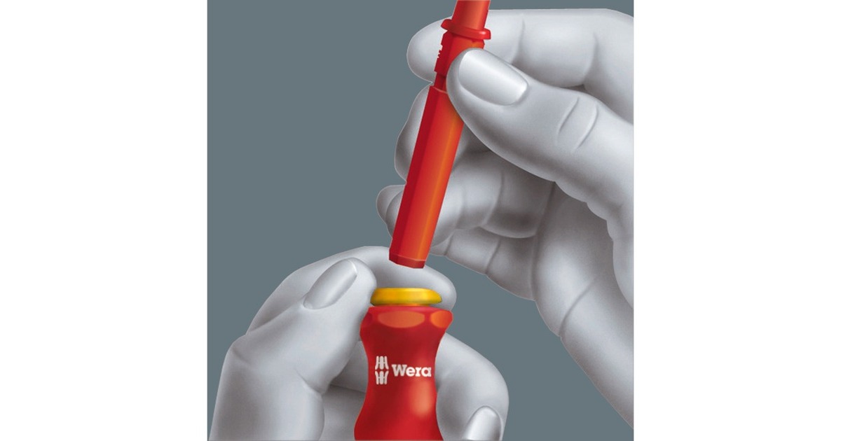 Wera Kraftform Kompakt VDE 18 Universal 2, 18-teilig, Schraubendreher(rot/gelb, inkl. 2 Steckgriffe, VDE-Wechselklingen)