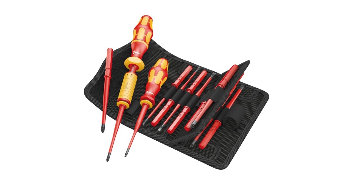 Wera Kraftform Kompakt VDE Torque Schraubendreher 1,2-3,0Nm(rot/gelb, 16-teilig, Drehmoment-Schraubendreher-Satz)