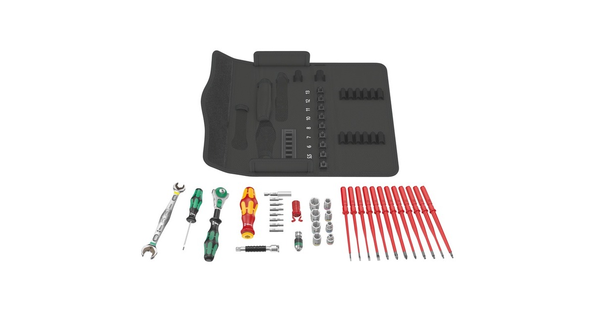 Wera Kraftform Kompakt W 2, 35-teilig, Werkzeug-Set(schwarz, inkl. Zyklop Speed-Knarre mit schwenkbarem Kopf, 1/4