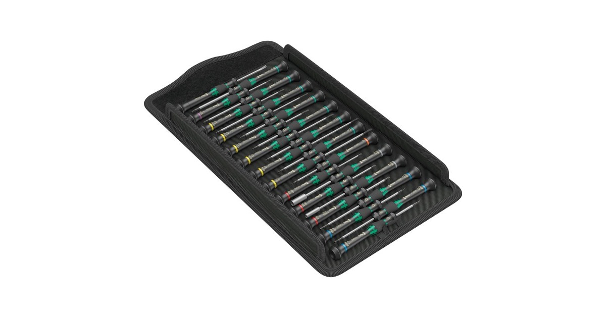 Wera Kraftform Micro Big Pack 1 Elektroniker-Schraubendrehersatz(schwarz/grün, 25-teilig)