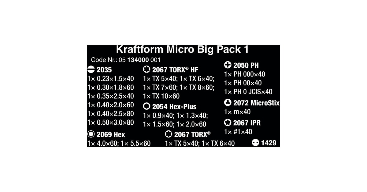 Wera Kraftform Micro Big Pack 1 Elektroniker-Schraubendrehersatz(schwarz/grün, 25-teilig)