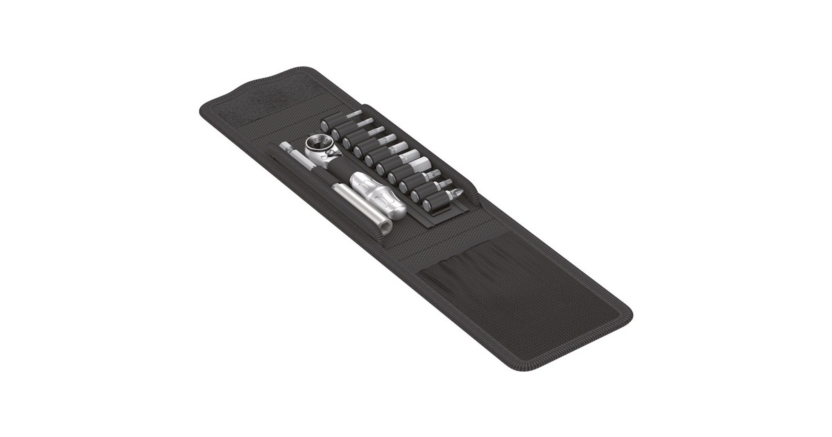 Wera Metall-Knarre Bicycle Set 1(silber/schwarz, 12-teilig, mit Bit-Ratsche)