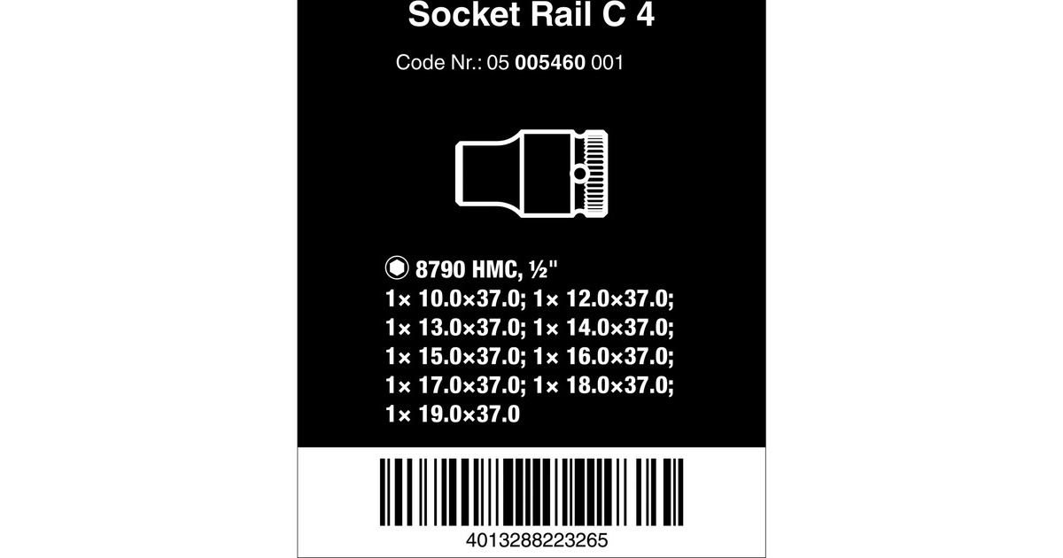 Wera Nuss-Magnetleiste C 4 Zyklop Steckschlüsseleinsatz-Satz 1/2