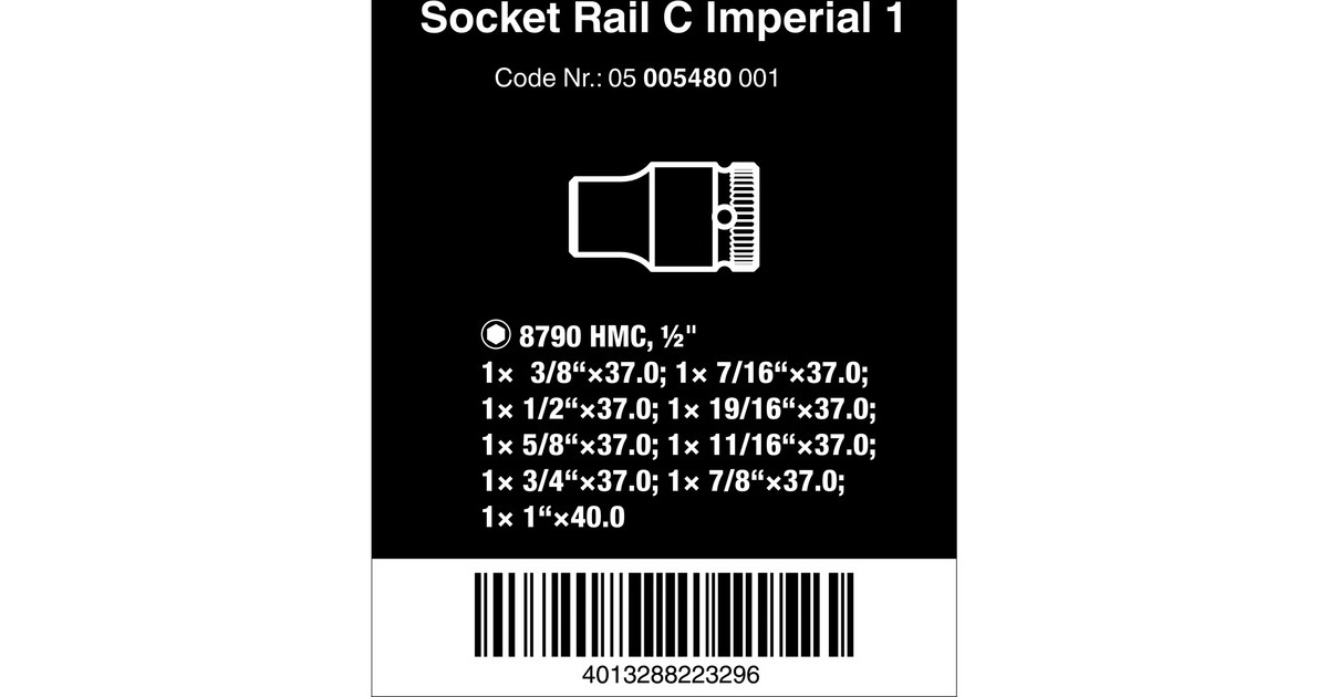 Wera Nuss-Magnetleiste C Imperial 1 Steckschlüsseleinsatz-Satz 1/2