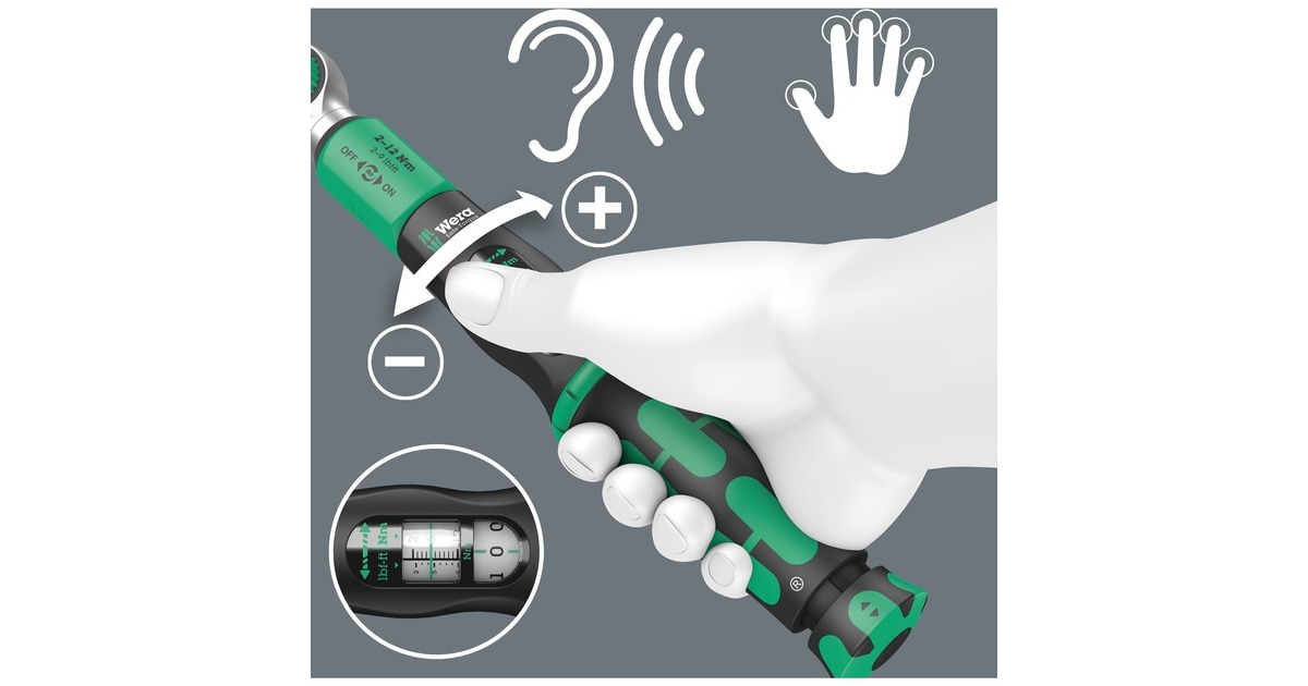 Wera Safe-Torque A1 Set 1, 10‑teilig, Drehmomentschlüssel(schwarz/grün, 1/4