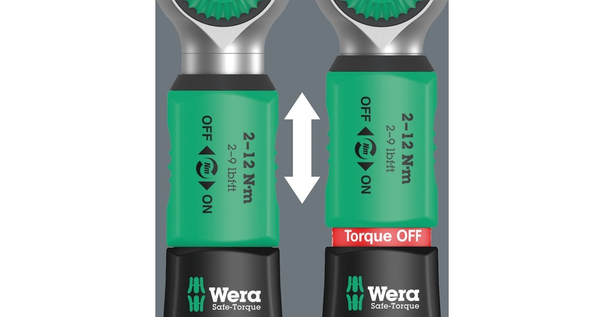 Wera Safe-Torque A2 Set 1, 23‑teilig, Drehmomentschlüssel(schwarz/grün, 1/4