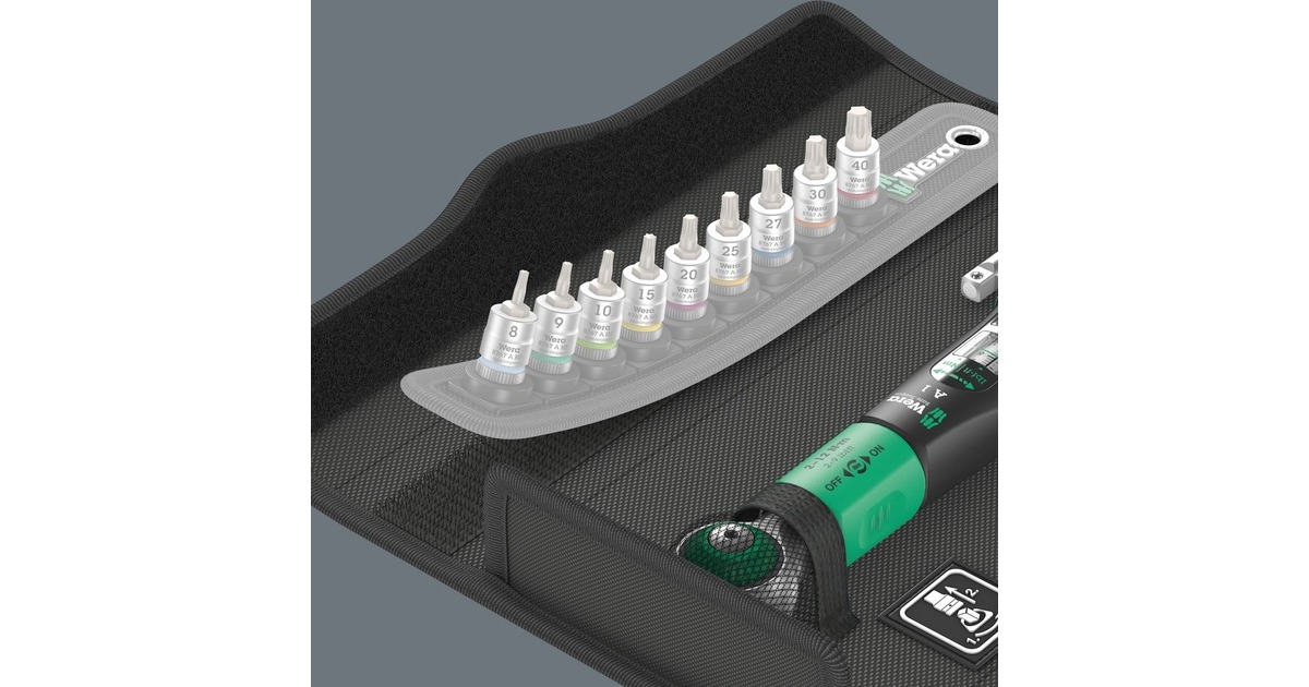 Wera Safe-Torque A 1 Imperial Set 1, 10‑teilig, Drehmomentschlüssel(schwarz/grün, 1/4