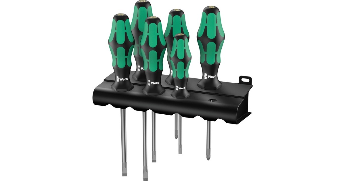 Wera Schraubendreher Satz 334/6(schwarz/grün, Kraftform Plus, Lasertip)