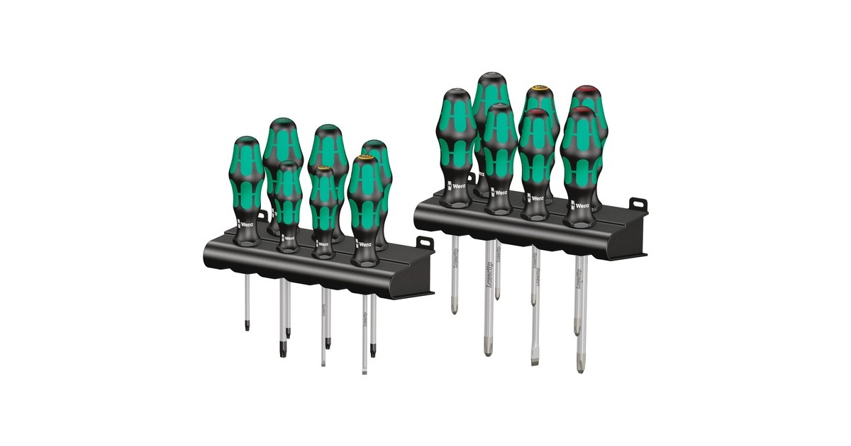 Wera Schraubendreher Satz Big Pack 300(schwarz/grün, Kraftform Plus, Lasertip)