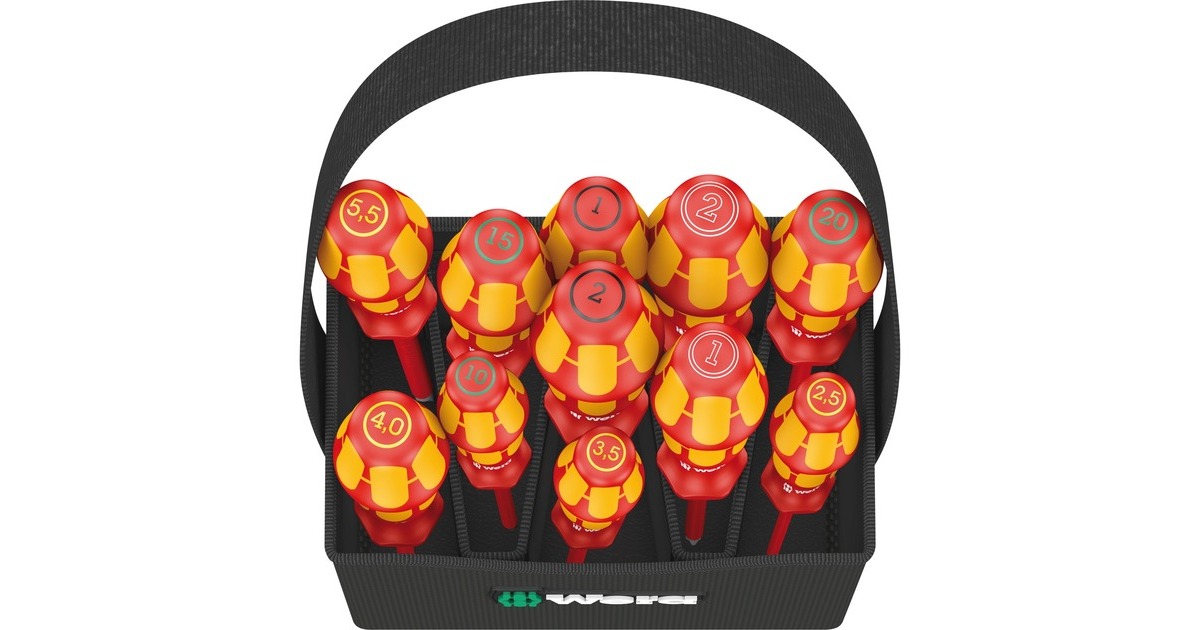 Wera Schraubendreher-Satz Kraftform 2go 100 VDE(rot/gelb, 11-teilig, im Köcher Wera 2go 4)