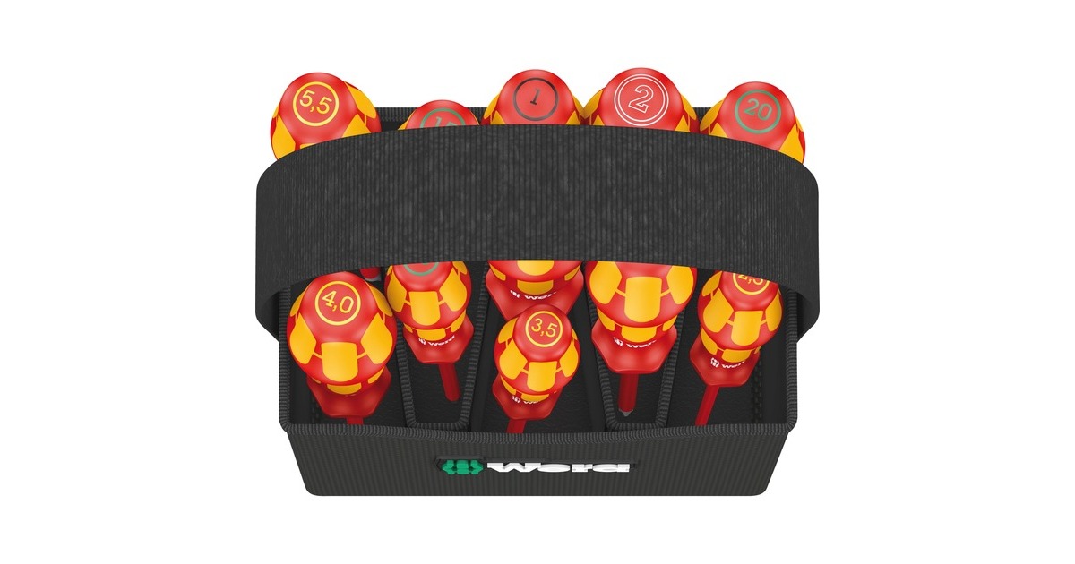 Wera Schraubendreher-Satz Kraftform 2go 100 VDE(rot/gelb, 11-teilig, im Köcher Wera 2go 4)