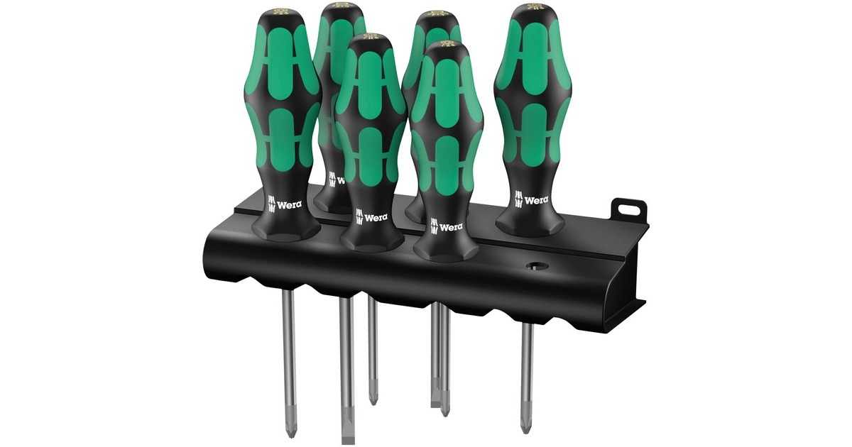 Wera Schraubendreher-Satz Kraftform Plus Lasertip(inkl. Halterung zur Wandmontage)