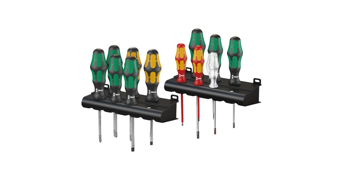 Wera Schraubendreher-Satz Kraftform XXL 2(inkl. 2 Halterungen zur Wandmontage)