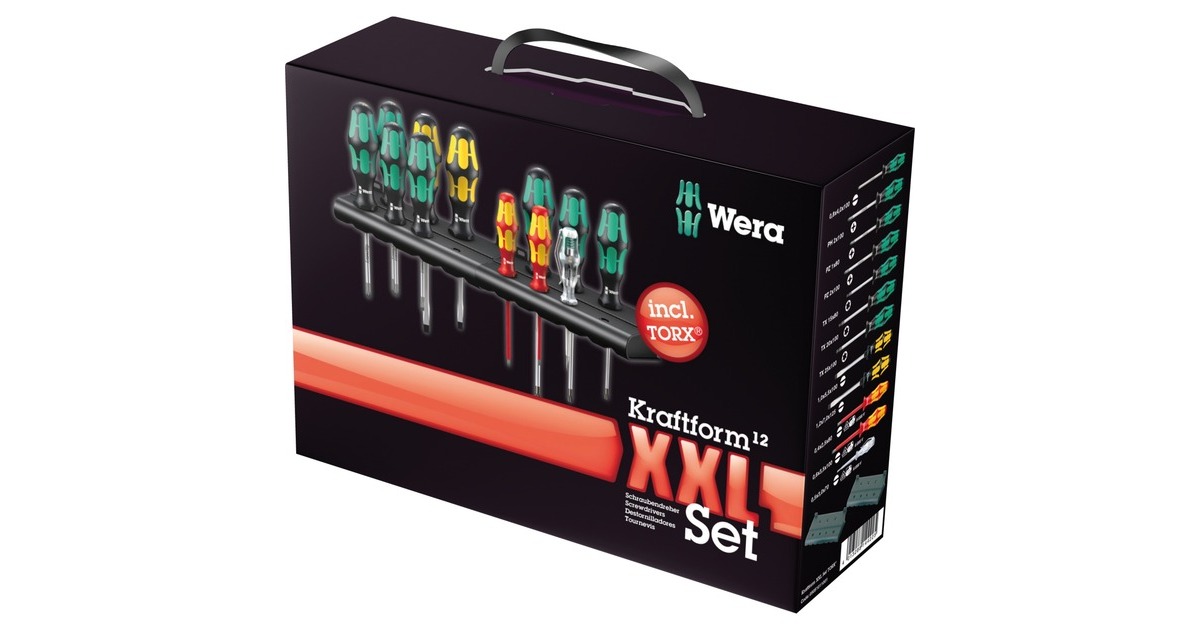 Wera Schraubendreher-Satz Kraftform XXL 2(inkl. 2 Halterungen zur Wandmontage)