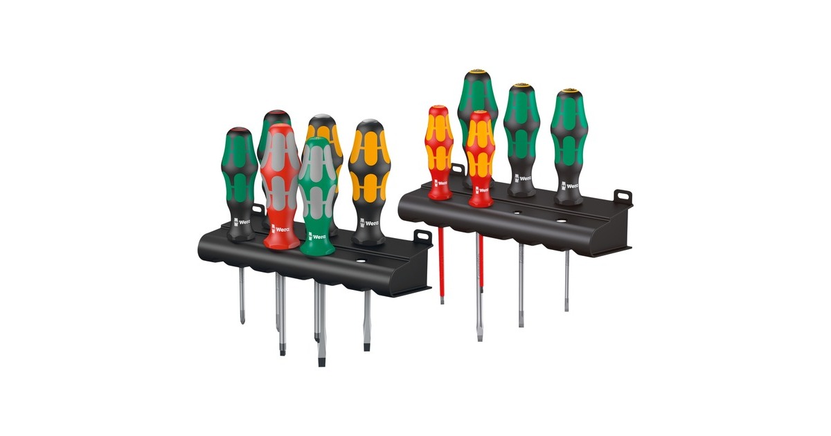 Wera Schraubendreher-Satz Kraftform XXL 3, 11-teilig(inkl. 2 Halterungen zur Wandmontage)