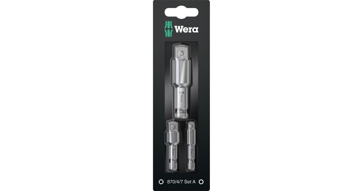 Wera Steckschlüssel Adapter-Satz 870/4/7 Set A SB(für Maschinenschrauber)