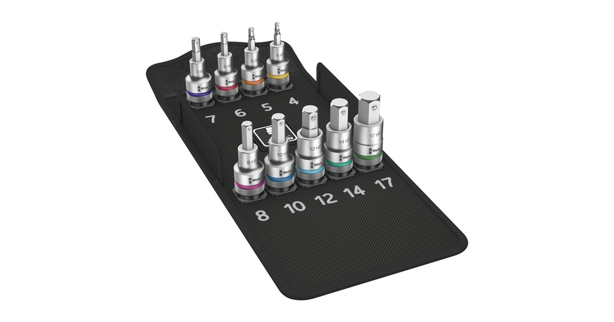 Wera Steckschlüssel Zyklop Bit-Nuss-Satz 8740 C HF 1(1/2", in textiler Box, mit Haltekugel)