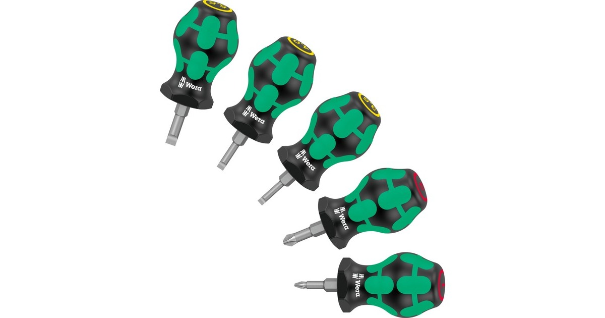 Wera Stubby Set 1 / Vergaserschraubendreher(schwarz/grün, 5-teilig)